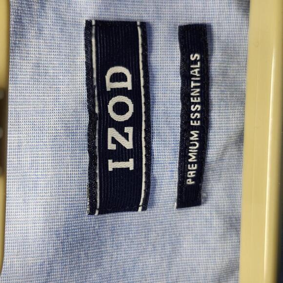 Izod Men's Button Down Shirt Size L Blue Cotton - Picture 7 of 7
